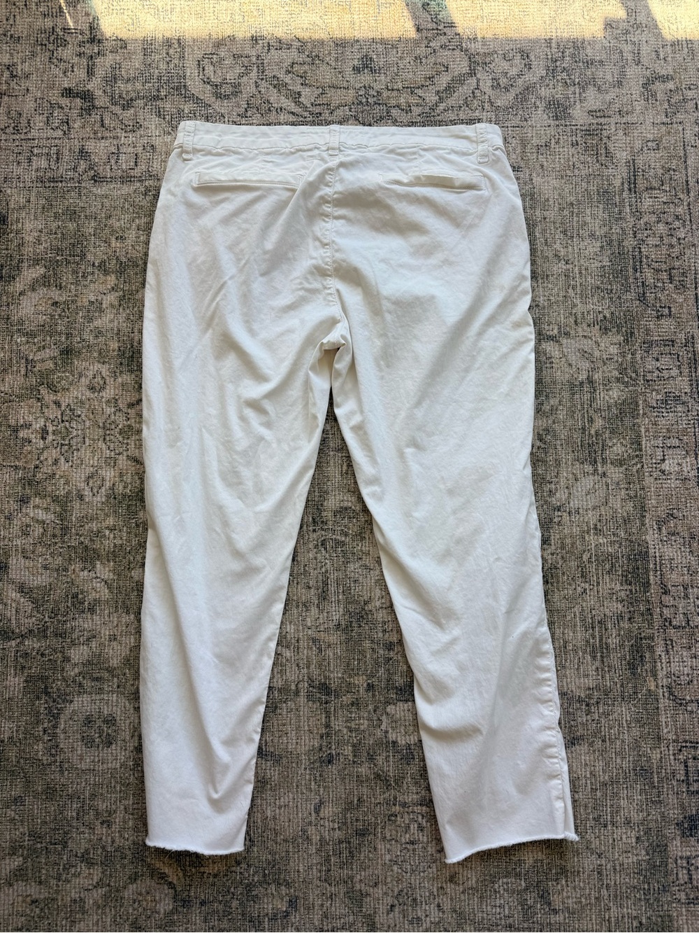 Frank & Eileen Wicklow Italian Chino Pants White Straight Leg Ankle Size 10 - Picture 7 of 8